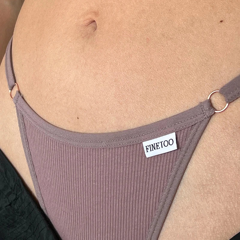 5PCS Adjustable Women's Panties – Sexy Cotton, Solid Low Waist, Seamless Thongs, Female Lingerie