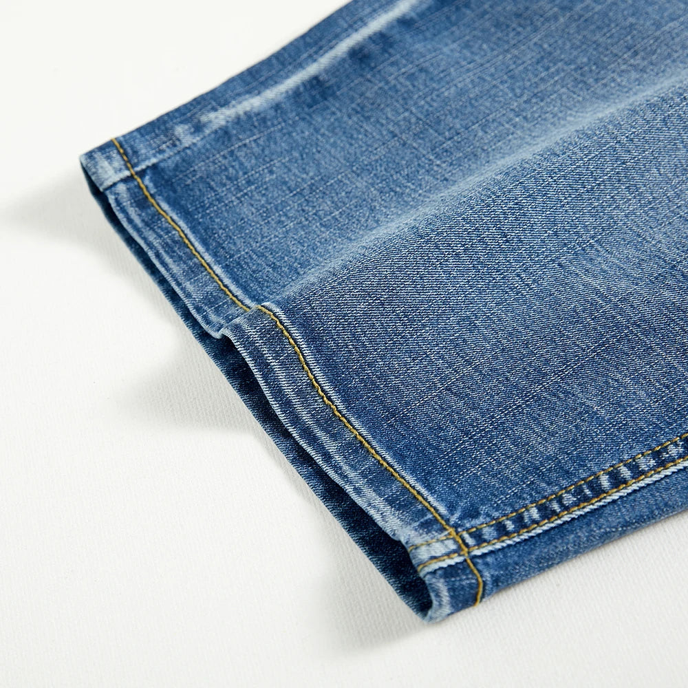 Men's Shorts Jeans – Denim Stretch Pants, Dark Blue, Fashion Design, Slim Straight Fit, Summer Shorts for Men