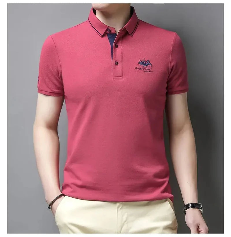Men's Embroidered Polo Shirts – Short Sleeve Luxury Top With Lapel, Casual And Breathable, Lightweight T-Shirt For Men