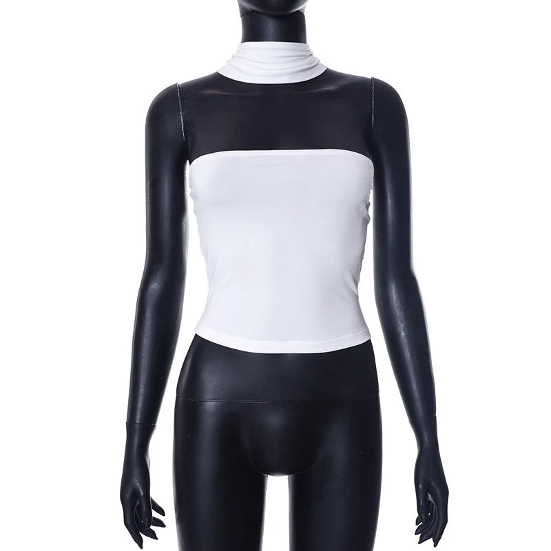 Chic Strapless Crop Top – Sexy, Elegant, Summer, Slim Fit, Tube Top, Solid Color