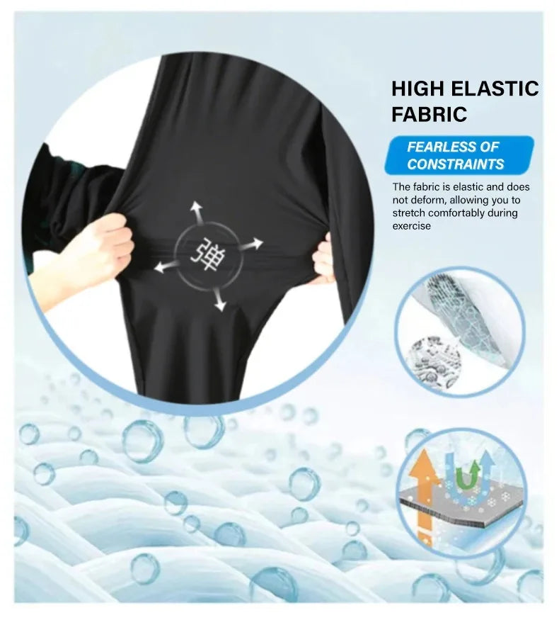 Ice Silk Pants for Men – Summer Thin Style, Sports Quick-Dry, Straight Leg, Draping Wide Leg Casual Long Pants