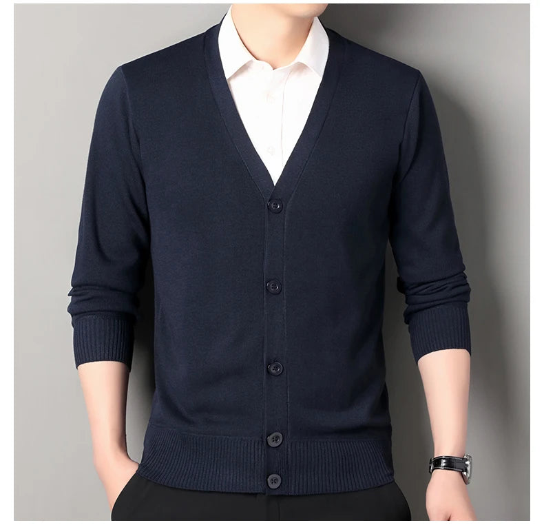 Men's Smart Casual Cardigan V-neck Sweater – Button Knit Cardigan, Perfect For Autumn And Winter, Stylish And Comfortable