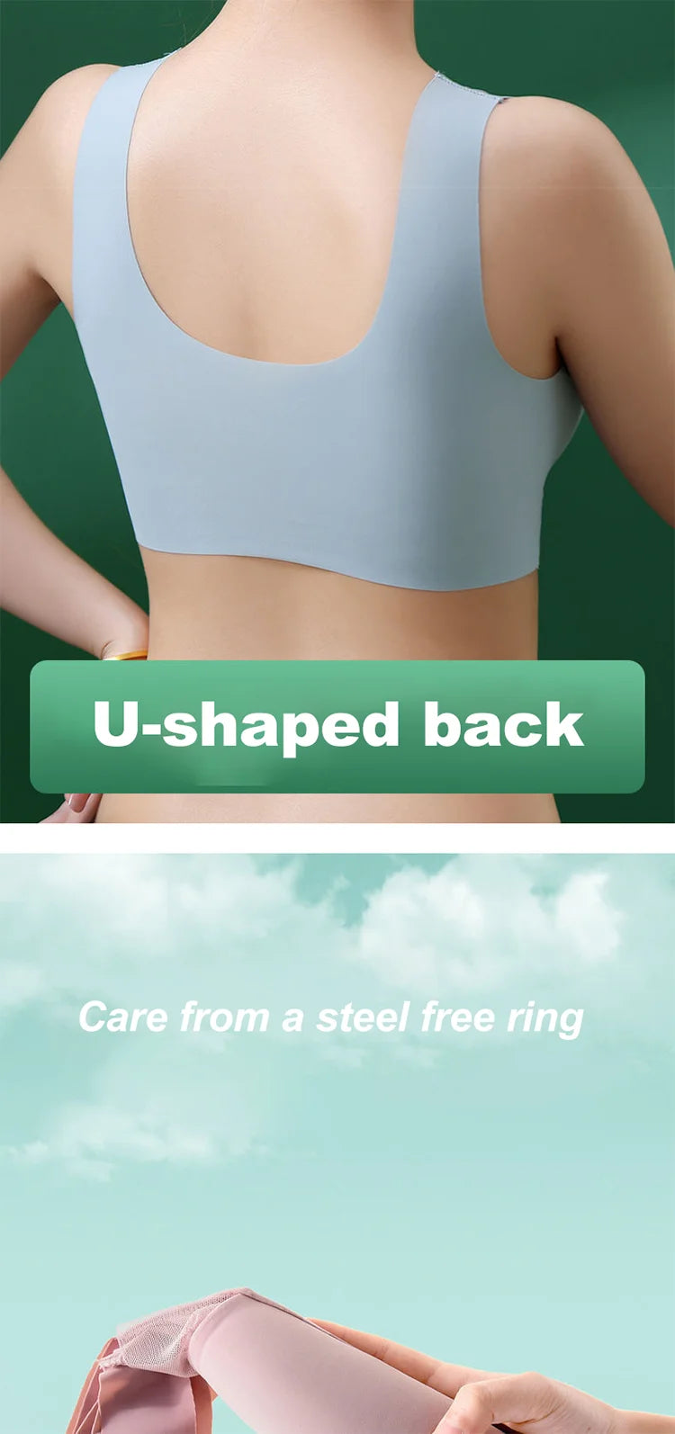 3PCS Ice Silk Seamless Sport Bra – Gathered, Anti-Sagging, No Steel Ring, Comfortable Large Size, Sexy Vest Bralette