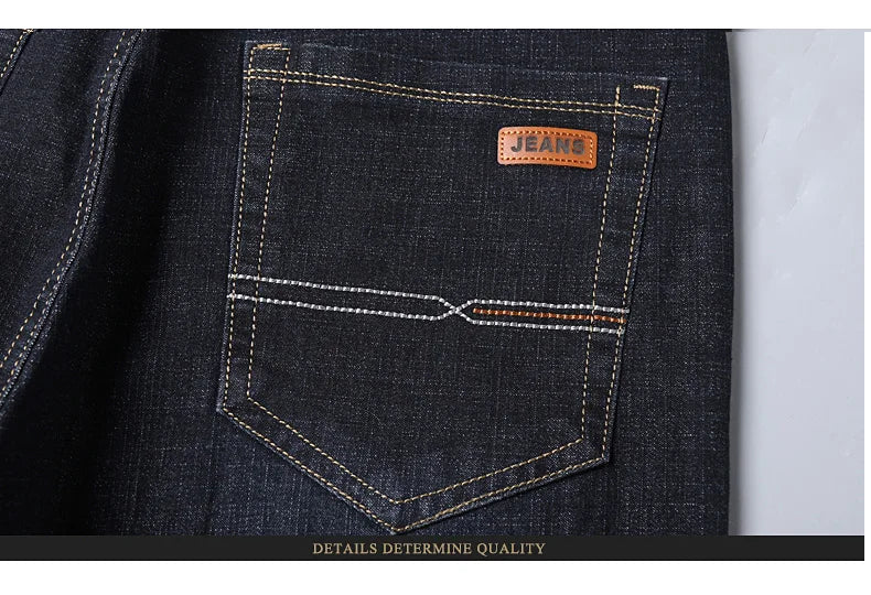 Men's Classic Jeans – Soft Black Denim, Biker Style, Pantalones Hombre, Stylish and Comfortable Overalls for Men