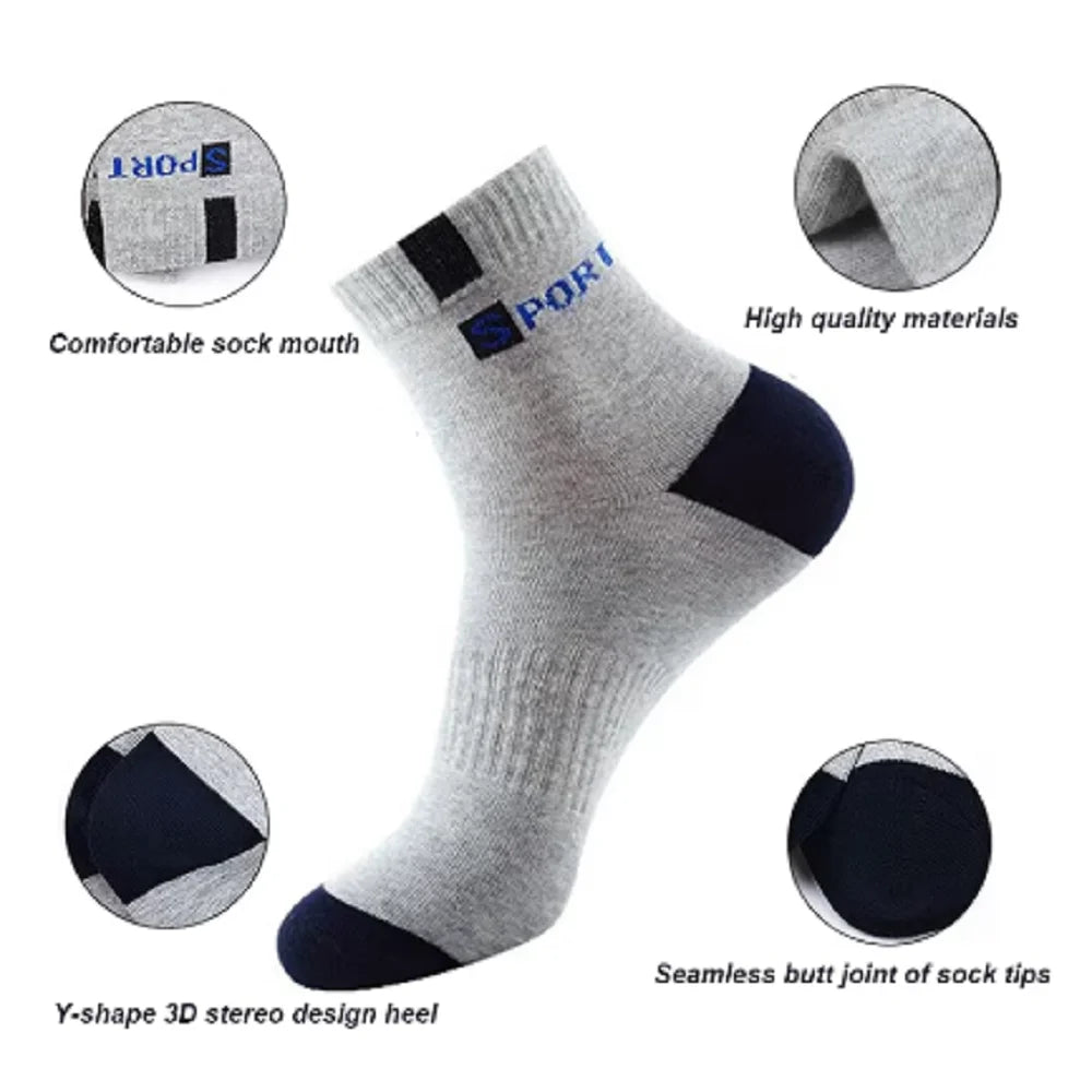 5 Pairs Men’s Bamboo Fiber Socks – Autumn Winter, Breathable Cotton, Sports, Deodorant, Business Socks