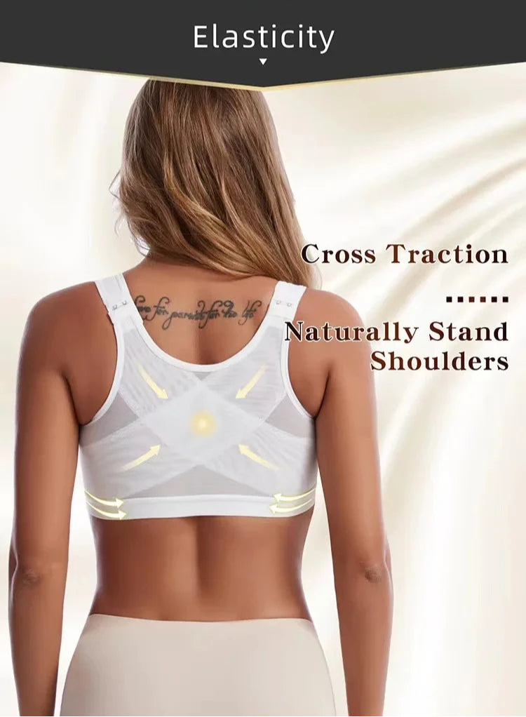 Vest Bras Front Closure – Posture Corrector, Lift-Up, Push-Up, Cross Back, Shockproof Sports Support