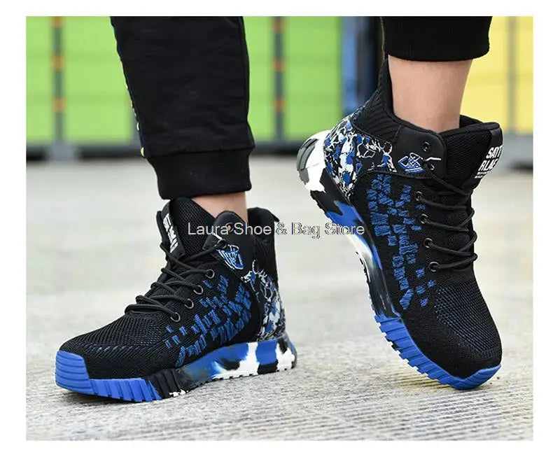High Top Safety Shoes – Steel Toe Work Shoes for Men, Anti-Smash, Indestructible Work Boots, Breathable Safety Footwear