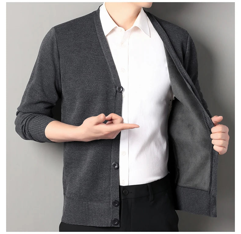 Men's Smart Casual Cardigan V-neck Sweater – Button Knit Cardigan, Perfect For Autumn And Winter, Stylish And Comfortable