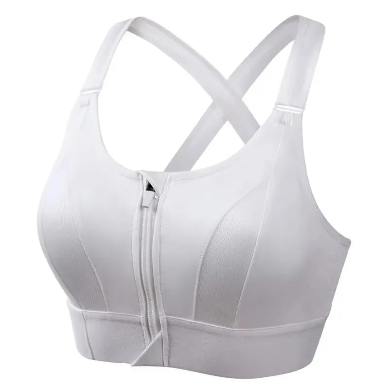 Sports Bra for Women – Front Zipper, Adjustable Straps, Shockproof, Elastic, Slim Fit