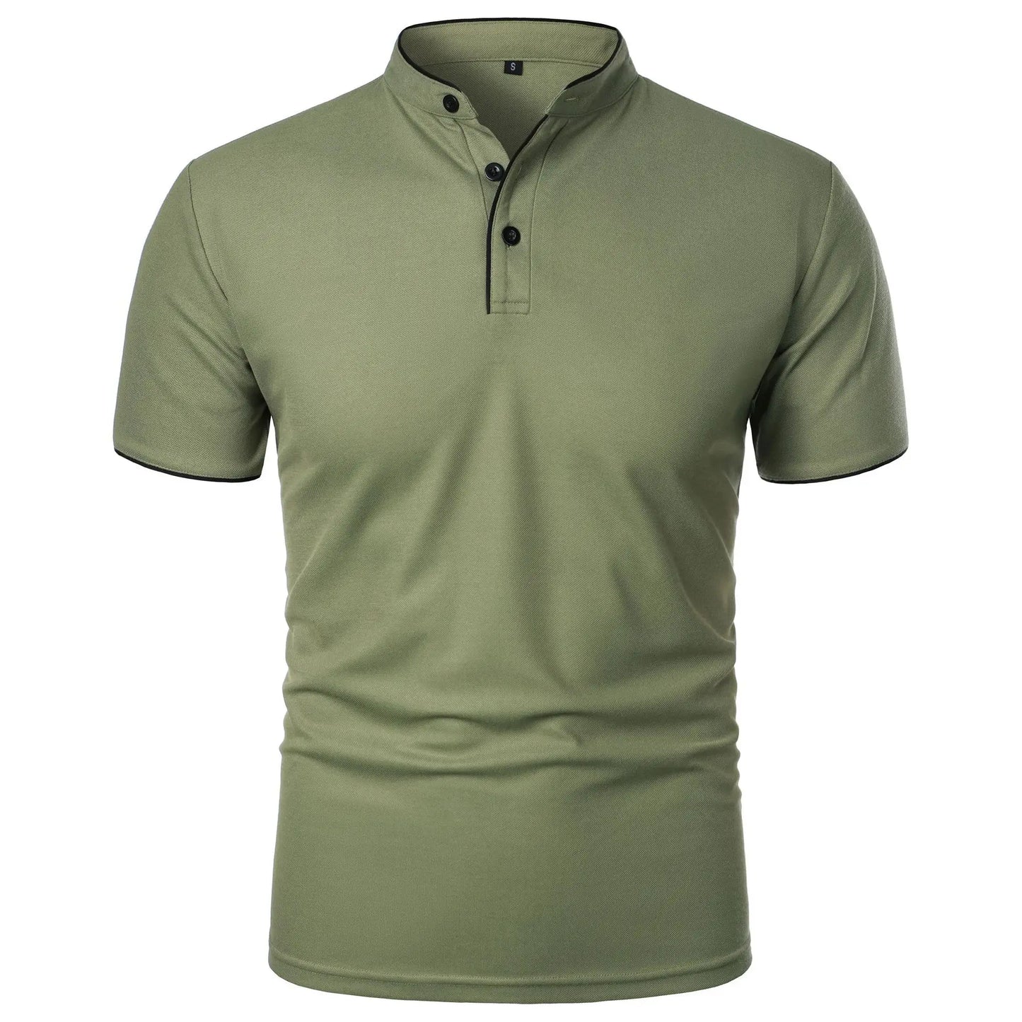 Men's Short Sleeve Collar T-shirts – New Solid Color Casual Polo Shirt, Trendy, Breathable, Loose Fit, Basic Splice Top