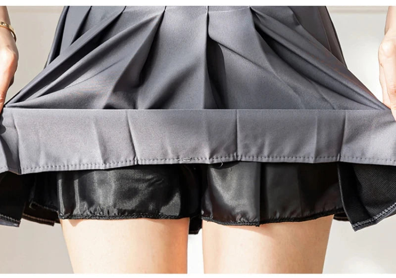 Women's Pleated Mini Skirt – High Waist, Zipper, Summer, JK Dancing Style, Fashion Student A-Line