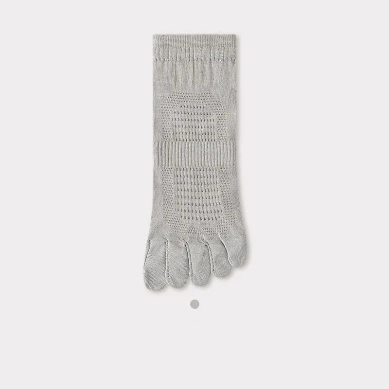 Men's Ultra-Thin Breathable Mesh Socks – Sports Five Finger, Ankle, Sweat-Absorbing, Split Toe, Summer Short Socks