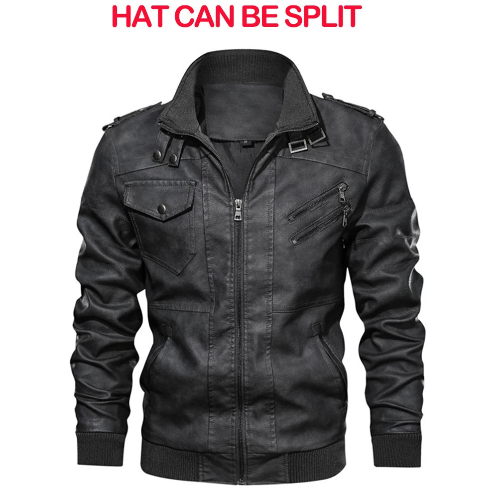 Men's Leather Jackets – Autumn Casual Motorcycle PU Jacket, Biker Leather Coats, Brand Clothing