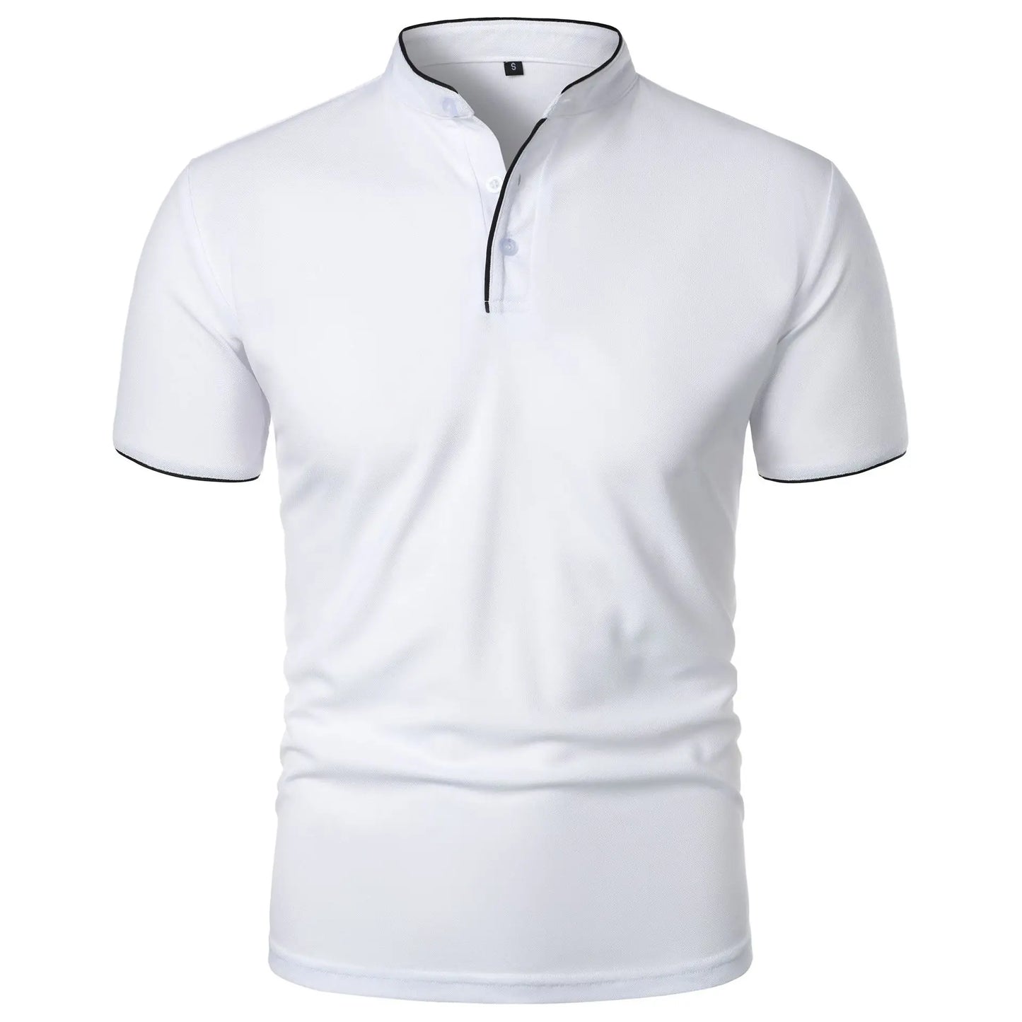 Men's Short Sleeve Collar T-shirts – New Solid Color Casual Polo Shirt, Trendy, Breathable, Loose Fit, Basic Splice Top
