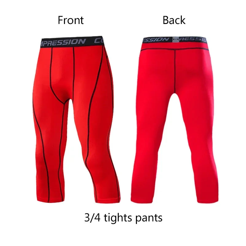 Men's Lycra Compression Pants – Cycling, Running, Basketball, Soccer, Elastic Sweatpants, Fitness Tights, Legging Trousers, Rash Guard