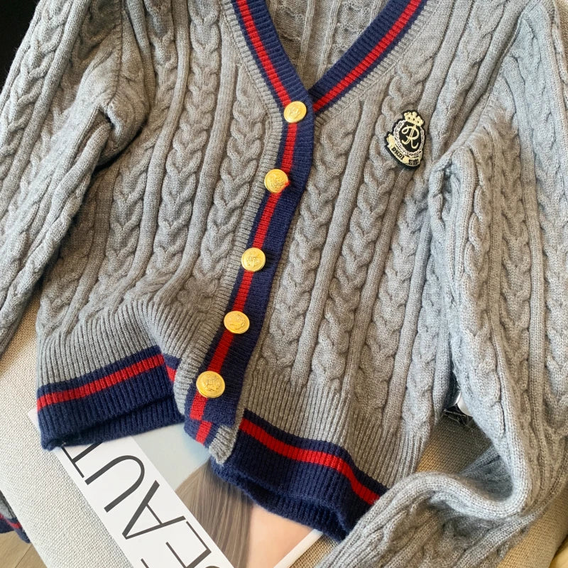 Cashmere V-Neck Pullover – Warm Knitwear, Twist Knit, Autumn Winter Jumper for Women