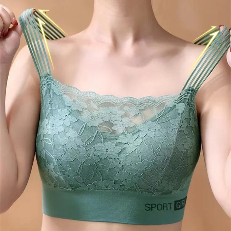 Sexy Lace Seamless Large Size Women's Bra – Comfortable, Breathable, Sports Beauty Back Vest, Sleep Gathered Wrapped Chest Tube Top