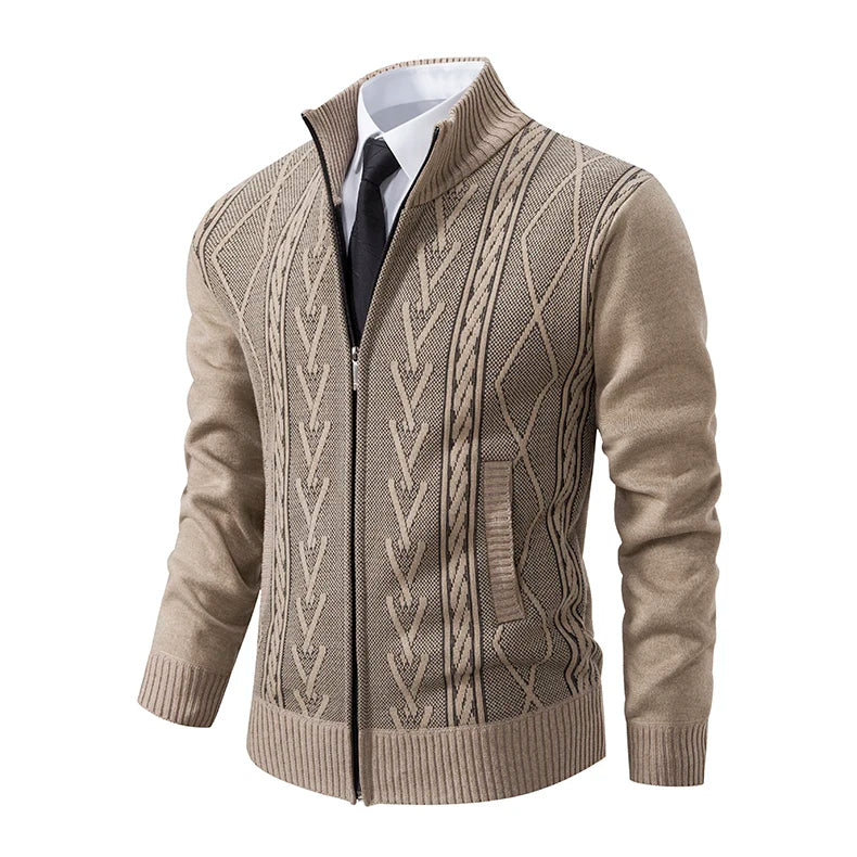 Cashmere Padded Warm Casual Men's Knitted Sweater Coat