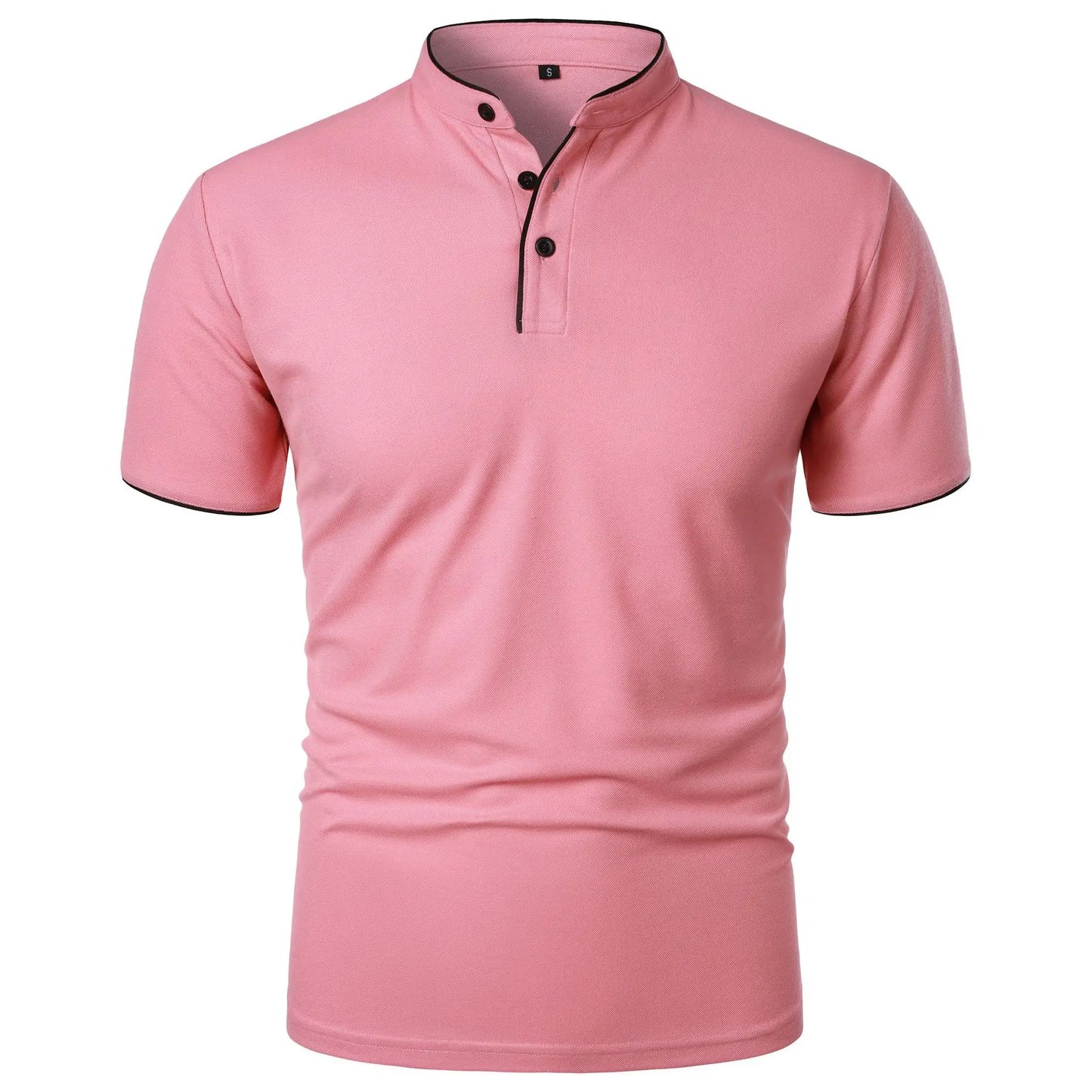 Men's Short Sleeve Collar T-shirts – New Solid Color Casual Polo Shirt, Trendy, Breathable, Loose Fit, Basic Splice Top