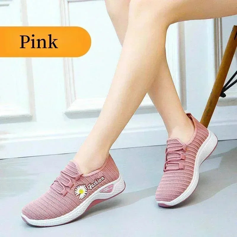 Fashionable Women's Sports Shoes – Thick, Breathable Mesh, Soft-Soled, Lightweight Casual, Trendy Coconut Shoes
