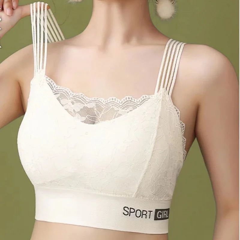 Sexy Lace Seamless Large Size Women's Bra – Comfortable, Breathable, Sports Beauty Back Vest, Sleep Gathered Wrapped Chest Tube Top