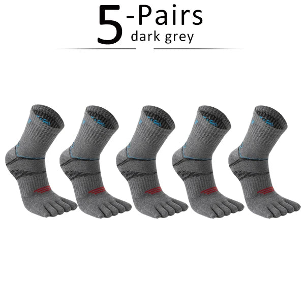 5 Pairs Men's Short Toe Socks – Sport Compression, Cotton, Sweat-Absorbing, Ideal for Badminton, Tennis, Running, Basketball, and Travel