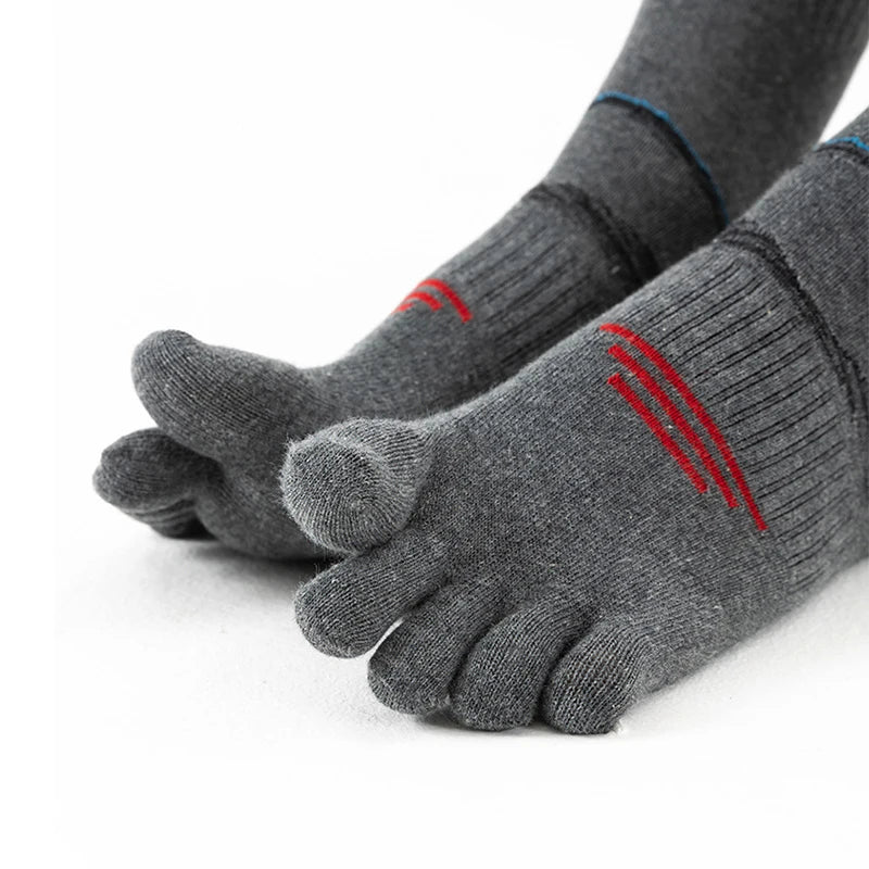 5 Pairs Men's Short Toe Socks – Sport Compression, Cotton, Sweat-Absorbing, Ideal for Badminton, Tennis, Running, Basketball, and Travel