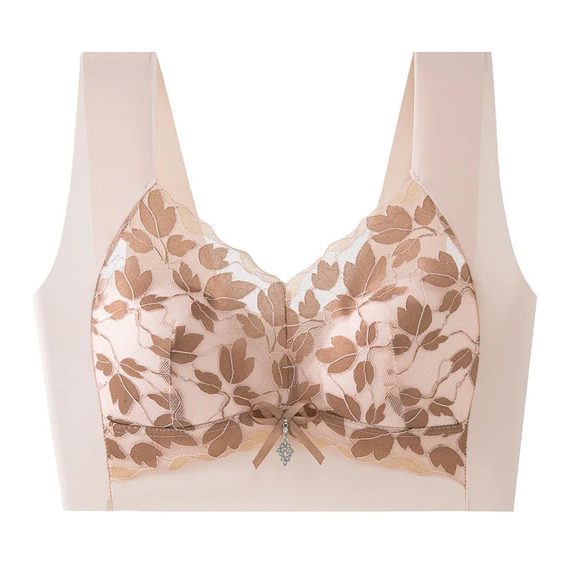 Push-Up Lace Sports Bra – Seamless, Wireless, Thin Design, Minimizer for Large Busts