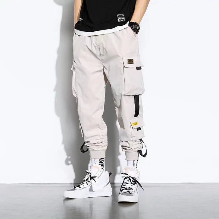 Classic Design Multi Flap Pockets Cargo Pants – Men's Loose Fit, Drawstring Harem, Oversized Jogger Pants for Men and Women
