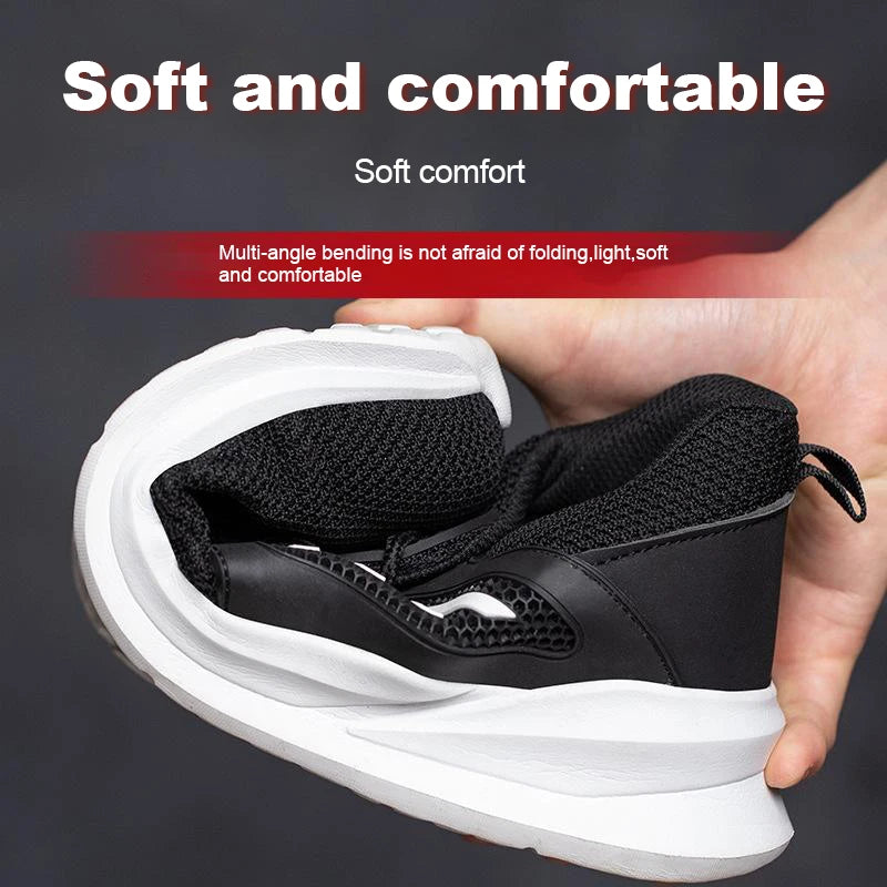 Work Sneakers Steel Toe Shoes for Men – Safety Shoes, Puncture-Proof Work Boots, Fashion Indestructible Footwear, Security