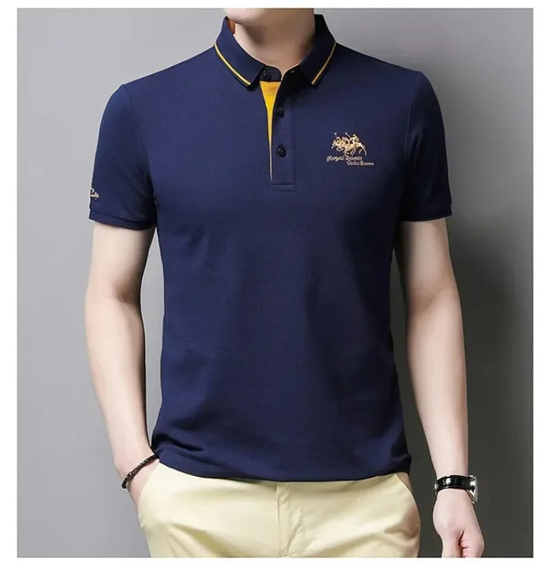 Men's Embroidered Polo Shirts – Short Sleeve Luxury Top With Lapel, Casual And Breathable, Lightweight T-Shirt For Men