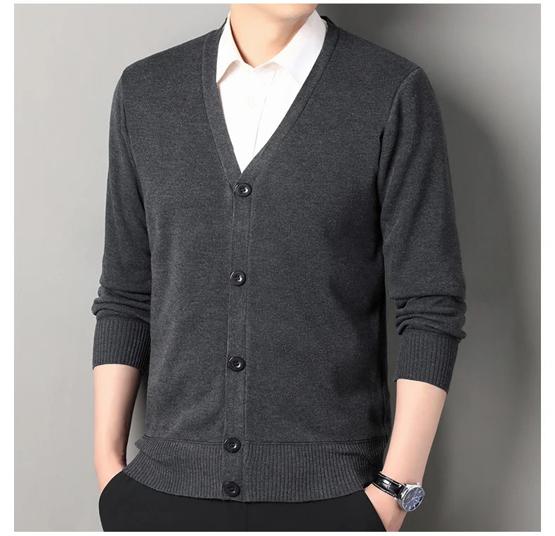 Men's Smart Casual Cardigan V-neck Sweater – Button Knit Cardigan, Perfect For Autumn And Winter, Stylish And Comfortable