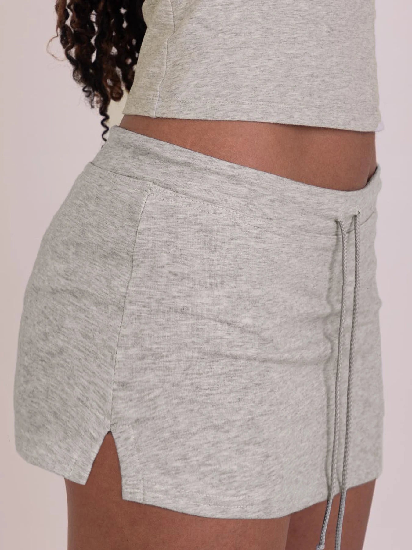 Solid Lace-Up Mini Skirt – Sexy American Retro, Vintage Casual, A-Line Knit Bottoms