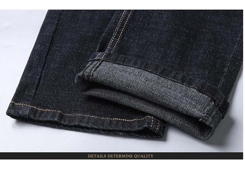 Men's Classic Jeans – Soft Black Denim, Biker Style, Pantalones Hombre, Stylish and Comfortable Overalls for Men