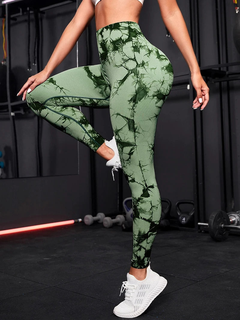 Fashion Tie-Dye Yoga Pants – Seamless, High Waist, Push Up, Gym Leggings, Sport Tights, Fitness Workout