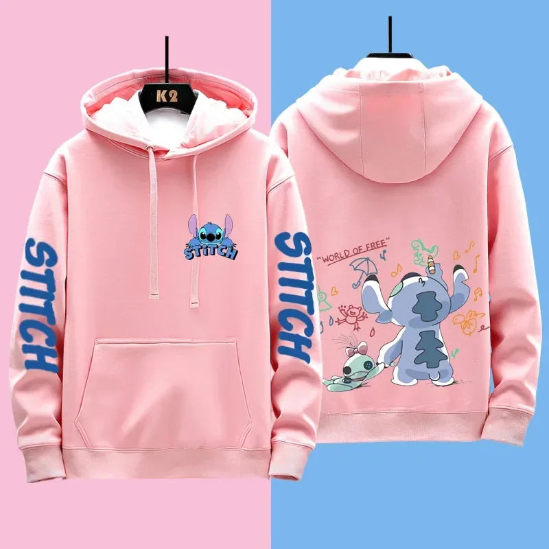 Disney Stitch Couple Hoodies – Matching Outfits for Men & Women, Casual Sweatshirts & Hooded Jackets