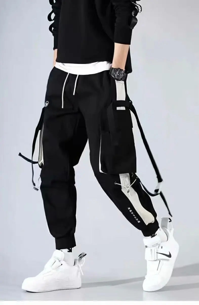 Classic Design Multi Flap Pockets Cargo Pants – Men's Loose Fit, Drawstring Harem, Oversized Jogger Pants for Men and Women