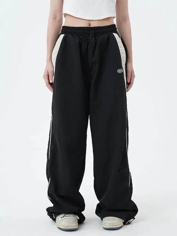 Y2K Vintage Loose Pants – Casual Streetwear, Hip Hop Style, Baggy Fit, High Waist, Wide Leg, Solid Joggers