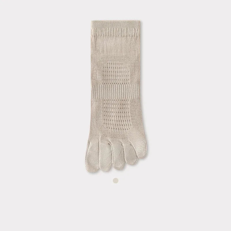 Men's Ultra-Thin Breathable Mesh Socks – Sports Five Finger, Ankle, Sweat-Absorbing, Split Toe, Summer Short Socks