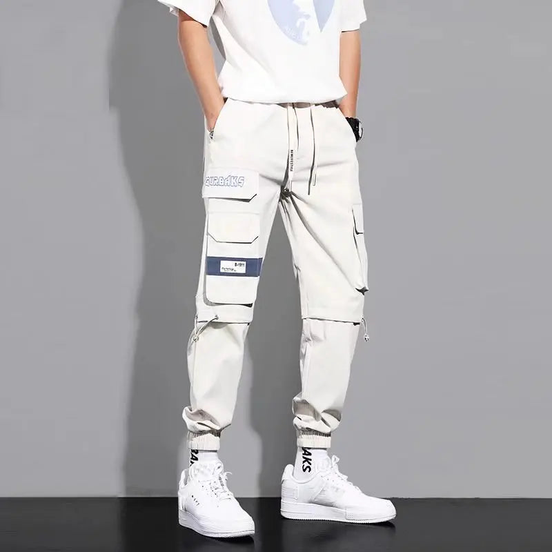 Classic Design Multi Flap Pockets Cargo Pants – Men's Loose Fit, Drawstring Harem, Oversized Jogger Pants for Men and Women