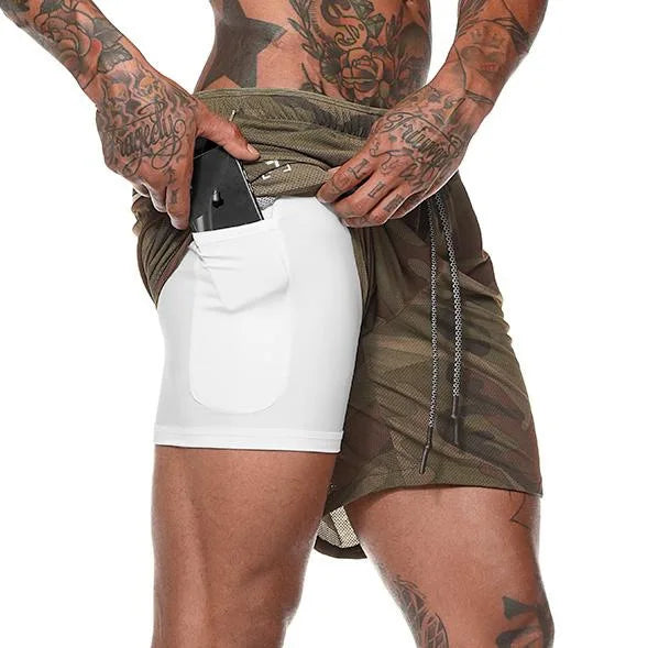 Men's Sport Shorts – Double-deck Running Shorts, 2-in-1, Beach Bottoms, Summer Gym Fitness, Training, Jogging