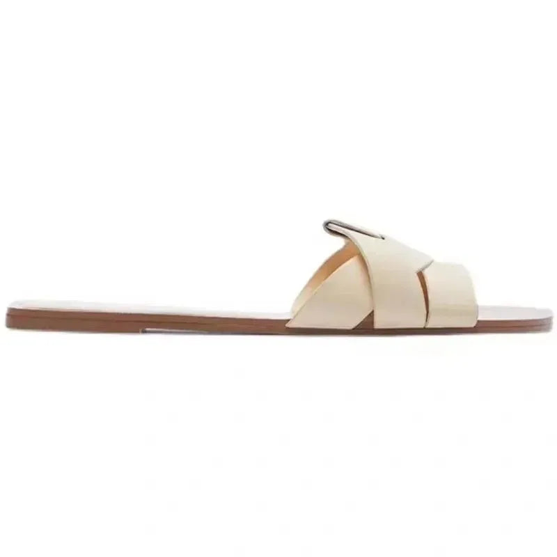 Designer Brand Flat Slippers - Woven Comfortable Casual Bottom Slippers for Women, Summer New Collection