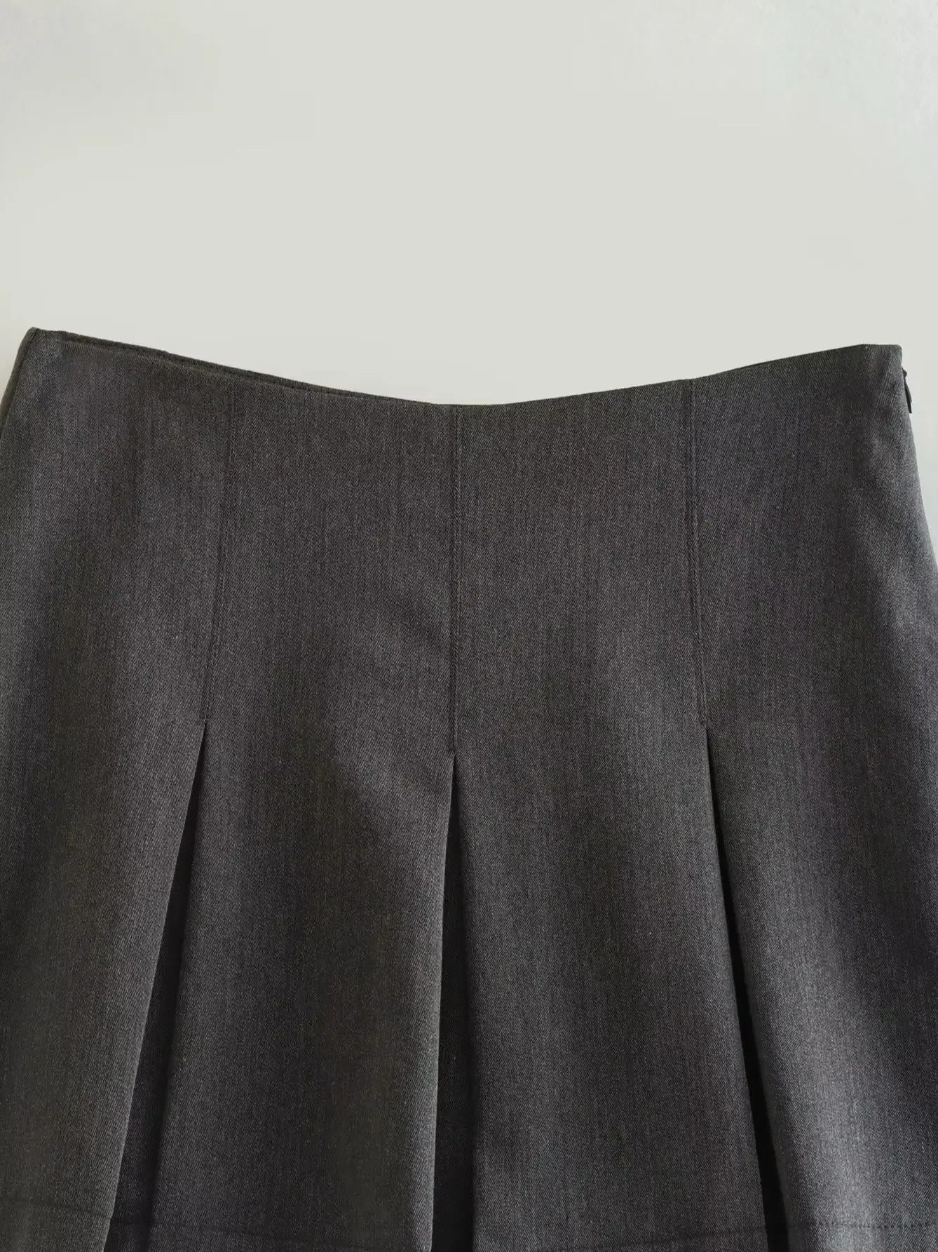 Vintage Dark Grey Mini Skirt – Ruffled, Pleated, Sexy Shorts Skirt, Fashion Streetwear