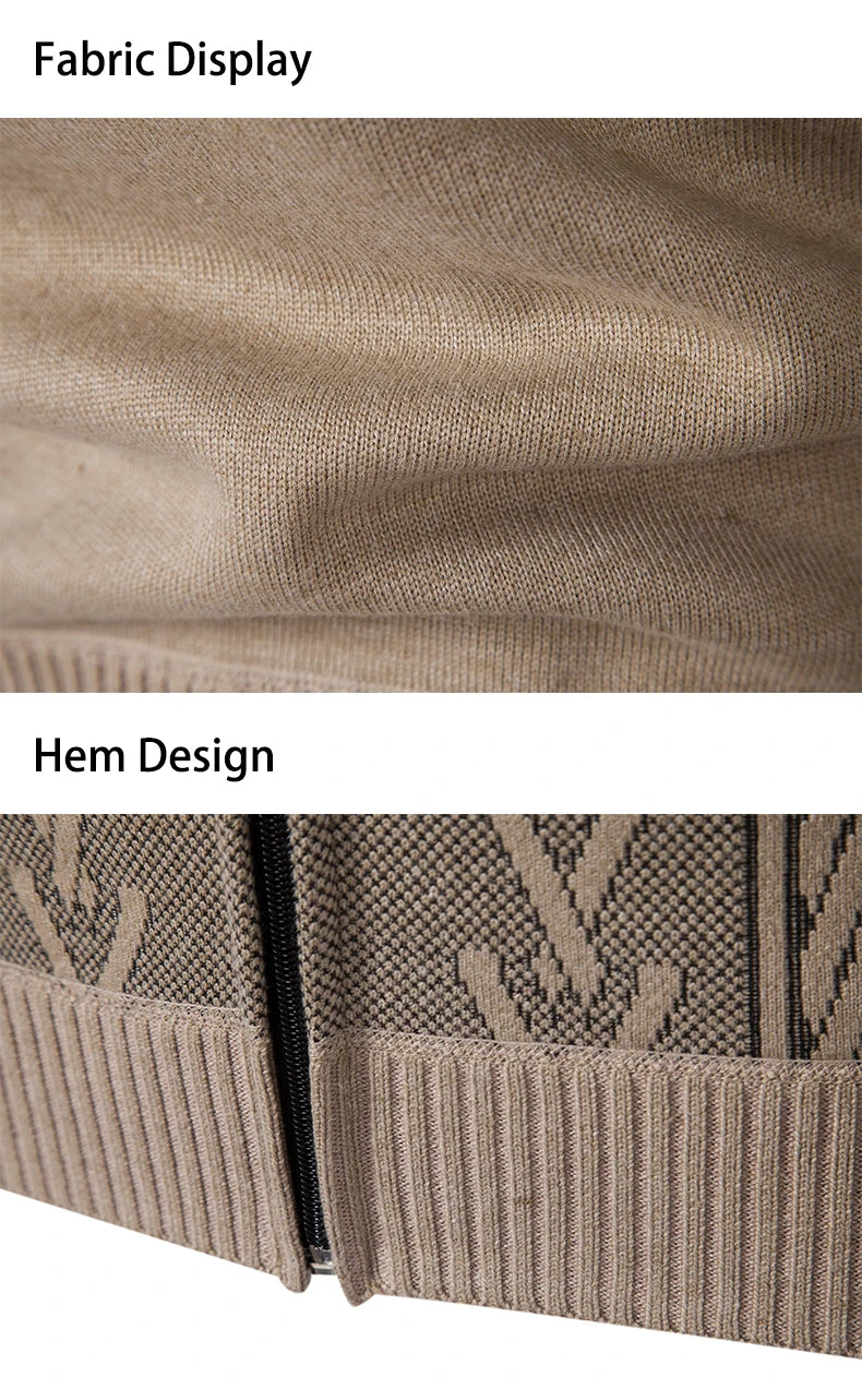 Cashmere Padded Warm Casual Men's Knitted Sweater Coat