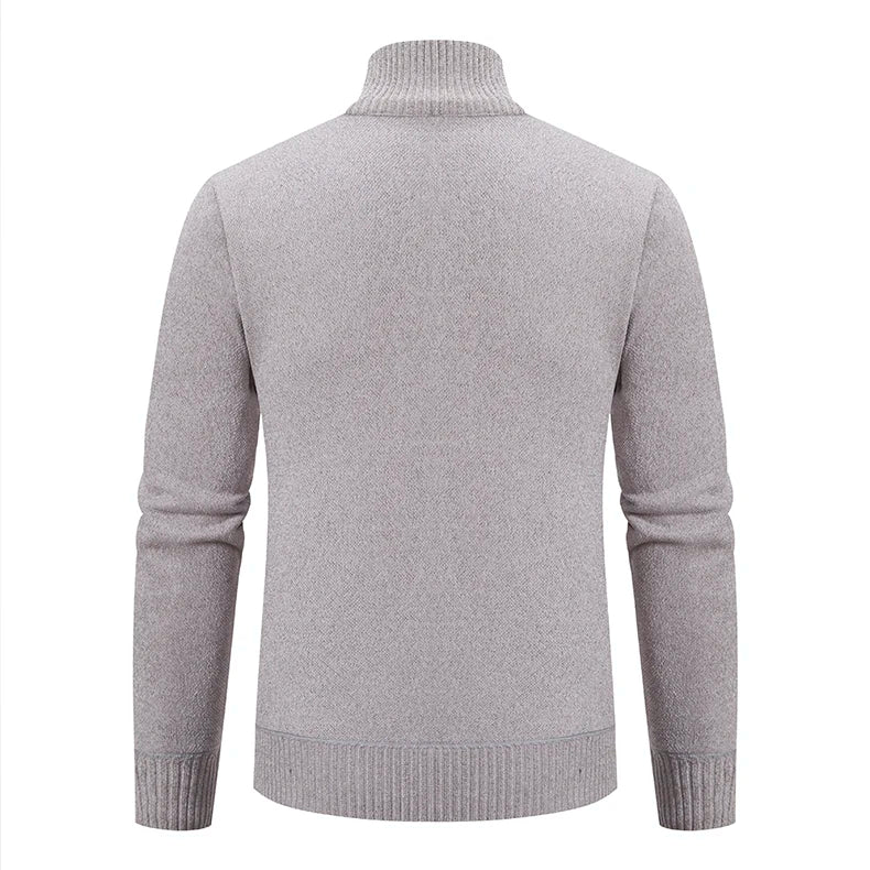 Knitwear Men's Stand-up Collar Thick Warm Cardigan Sweater – Loose Fit, Casual Winter Coat