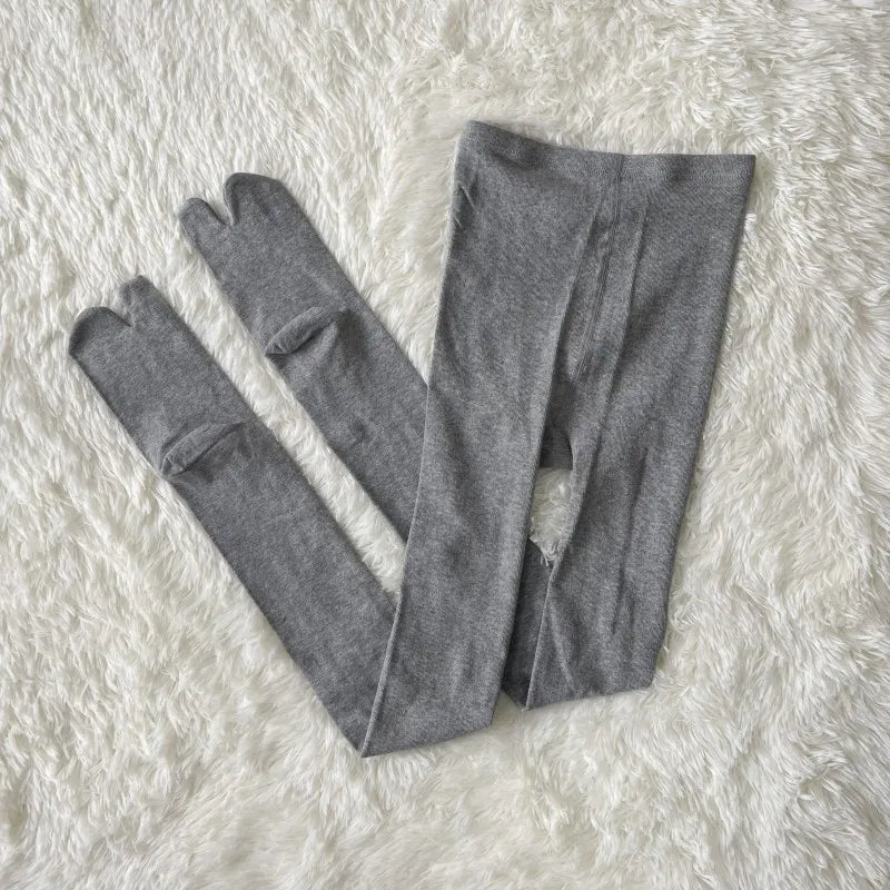 Japanese Kimono Thigh High Socks – Pure Cotton, White, Two-Finger Split Toe, Long/Short Tube, Cosplay Stay-Up Socks