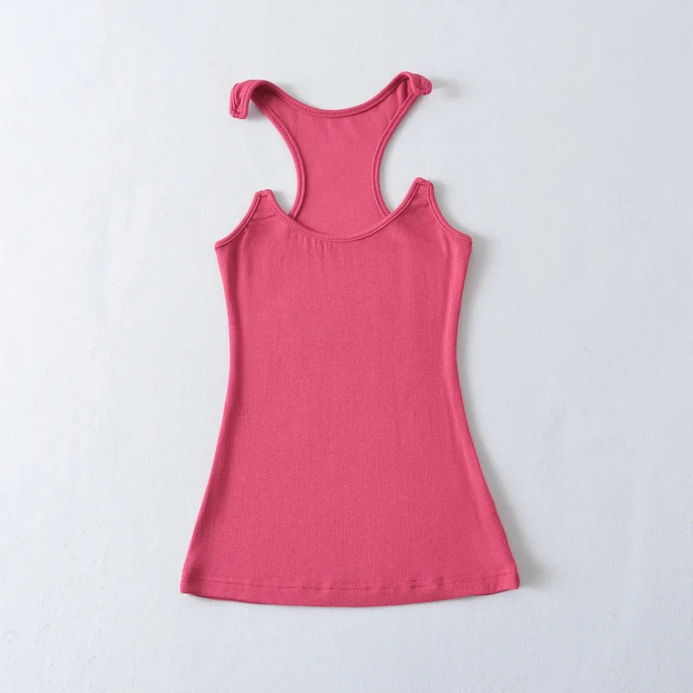 Women’s Ypro Ribbed Tank Top – Invisible Straps, Camisole Style, Slim Fit, Casual Tee