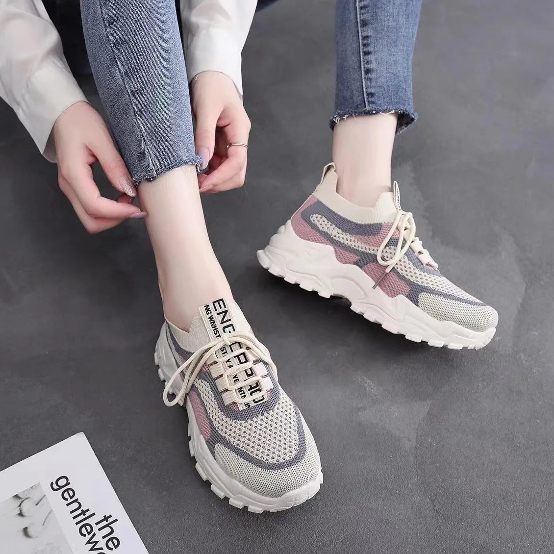 Female Shoes – All-Match Mesh Casual, Deodorant Soft Bottom, Spring & Autumn Breathable Sneakers