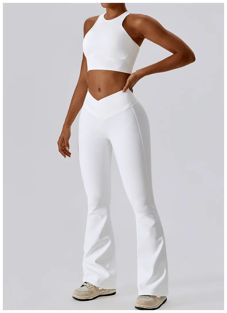 Flare Leggings Yoga Pants – High Waist, Wide Leg, Gym Workout, Fitness, Sports, Flared Design, Latin Dance Trousers