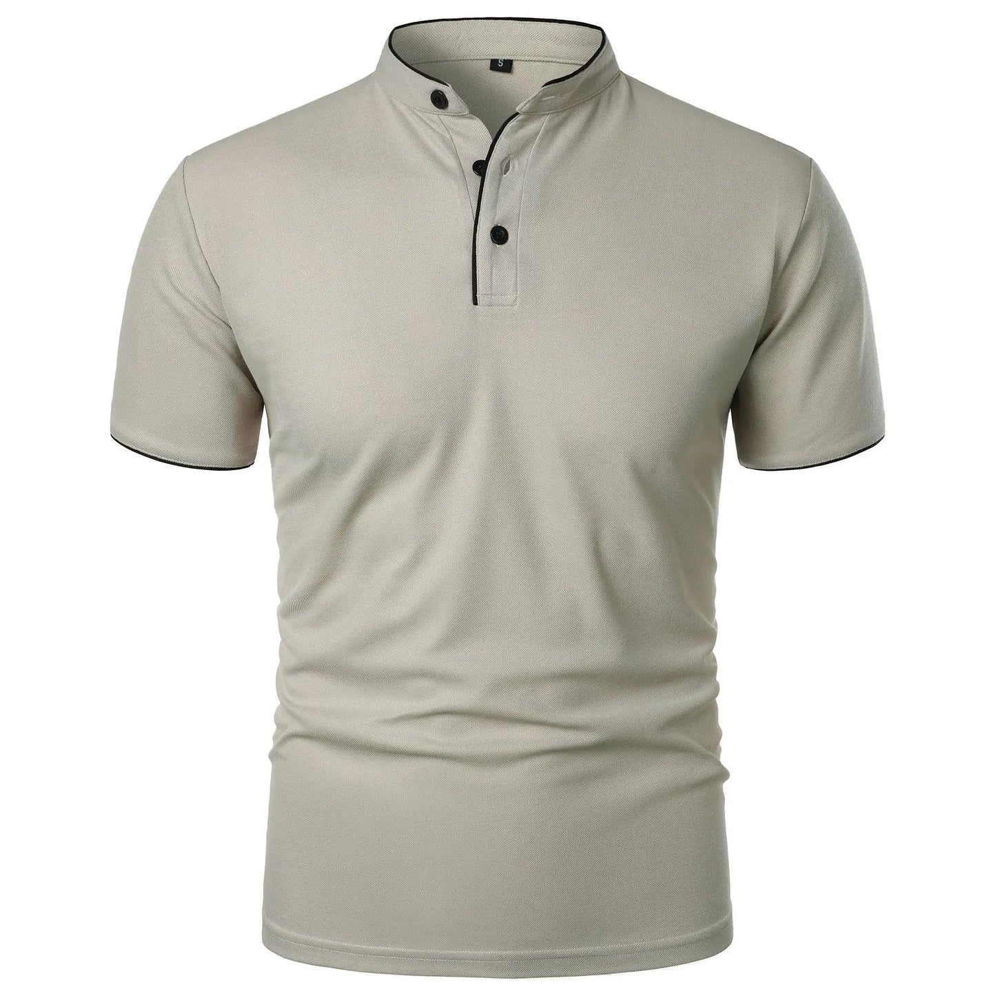Men's Short Sleeve Collar T-shirts – New Solid Color Casual Polo Shirt, Trendy, Breathable, Loose Fit, Basic Splice Top